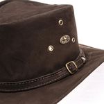 Chapéu Estilo Americano Adulto Linha Texas Couro Legítimo Café