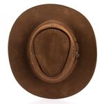Chapéu Estilo Americano Adulto Linha Texas Couro Legítimo Ferrugem