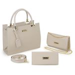 Kit Bolsa Feminina Angike + Carteira + Clutch Off White