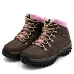 Bota Adventure Feminina Sintético Marrom e Rosa