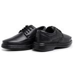 Sapato Conforto Masculino Couro Carneiro Preto