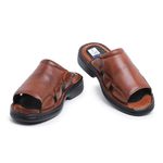 Chinelo Masculino Conforto Couro Carneiro Havana