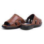 Chinelo Masculino Conforto Couro Carneiro Havana