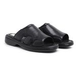 Chinelo Masculino Conforto Couro Carneiro Preto