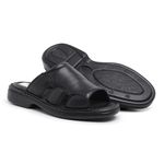 Kit 02 Chinelos Masculinos Conforto Couro Carneiro Havana e Preto