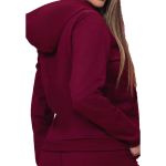 Blusa Avulsa Moletom Feminino Zíper Bordô