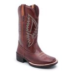 Bota Texana Masculina Couro Legítimo Marrom