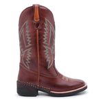 Bota Texana Masculina Couro Legítimo Marrom