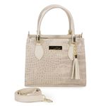 Bolsa Feminina Croco Off White