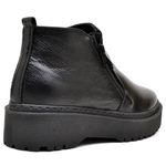 Bota Casual Feminino Couro Legitimo Tratorado Preto