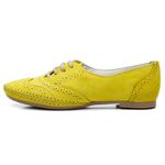 Sapato Oxford Feminino Couro Legítimo Confort Amarelo