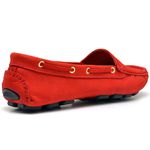 Mocassim Feminino Couro Legítimo Nobuck Vermelho