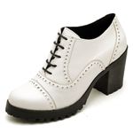 Sapato Feminino Ankle Boot Couro Legitimo Confort Branco