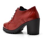 Sapato Feminino Ankle Boot Couro Legitimo Vermelho