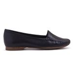 Mocassim Feminino Casual Couro Legítimo Preto