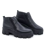 Bota Tratorada Feminina Couro Legitimo Preto