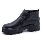 Bota Tratorada Feminina Couro Legitimo Preto