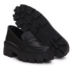 Mocassim Casual Feminino Tratorado Couro Legítimo Preto