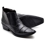 Bota Texana Masculina em Couro Legítimo Preto