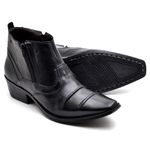 Bota Masculina Country Texana Em Couro Legítimo Preto