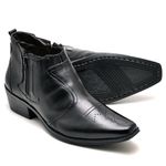 Bota Masculina Texas Cowboy Em Couro Legítimo Preto