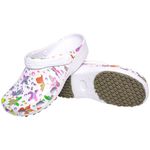 Babuche Antiderrapante Soft Works Branco Estampa Borboleta