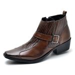 Bota Masculina Texas Country em Couro Legítimo Café