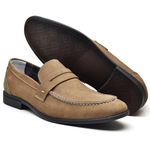 Mocassim Masculino Couro Legítimo Bege