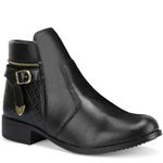 Bota Casual Feminina Cano Curto Sintético Preto