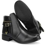 Bota Casual Feminina Cano Curto Sintético Preto