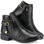 Bota Casual Feminina Cano Curto Sintético Preto