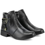 Bota Casual Feminina Cano Curto Sintético Preto