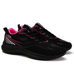 Tênis Esportivo Feminino Academia Preto e Pink