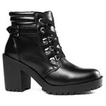 Bota Coturno Feminino Tratorado Sintético Preto