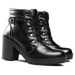 Bota Coturno Feminino Tratorado Sintético Preto