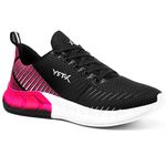 Tênis Esportivo Feminino Preto e Pink