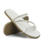 Sandália Feminina Papete Flatform Off White