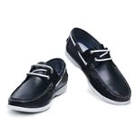 Mocassim Dockside Casual Masculino Couro Legítimo Azul Petróleo Encerado