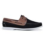 Mocassim Dockside Casual Masculino Couro Legítimo Preto e Marrom