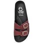 Kit 02 Sandálias Femininas Ortopédicas Conforto 2 Fivelas Cinza Chumbo e Vinho