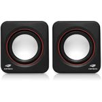 C3Tech Caixa de som SP-301BK Preto - Sistema de áudio 2.0 P2 Com Blindagem Eletromagnética Alimentação via porta USB