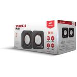 C3Tech Caixa de som SP-301BK Preto - Sistema de áudio 2.0 P2 Com Blindagem Eletromagnética Alimentação via porta USB