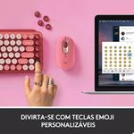 Teclado Mecânico Pop Keys Heartbreaker Sem Fio Rosa Logitech Idioma Português Brasil