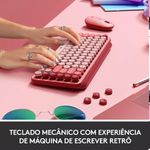Teclado Mecânico Pop Keys Heartbreaker Sem Fio Rosa Logitech Idioma Português Brasil