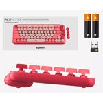 Teclado Mecânico Pop Keys Heartbreaker Sem Fio Rosa Logitech Idioma Português Brasil
