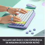 Teclado Mecânico Sem Fio Pop Keys Daydream Lilás Logitech Idioma Português Brasil