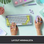 Teclado Mecânico Sem Fio Pop Keys Daydream Lilás Logitech Idioma Português Brasil