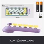 Teclado Mecânico Sem Fio Pop Keys Daydream Lilás Logitech Idioma Português Brasil