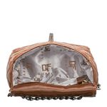 Bolsa Feminina Dhaffy Matelassê Fecho e Alça de Corrente Marrom