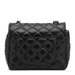 Bolsa Feminina Dhaffy Matelassê Fecho e Alça de Corrente Preto